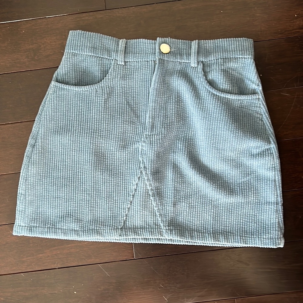 SHEIN Dusty Blue corduroy skirt. Size small